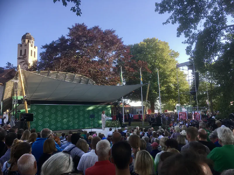 Annie Lööf holds her party speech at Almedalen on the 4th of July 2018